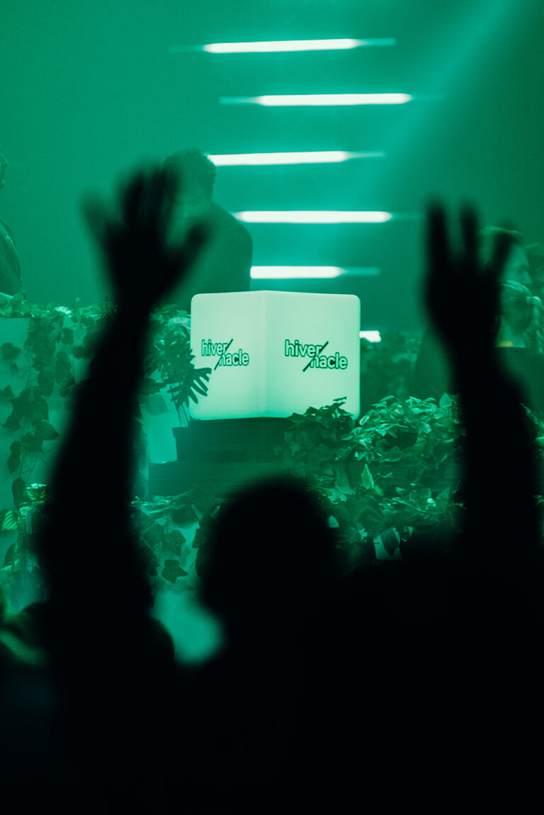 Siluetas disfrutando del espectáculo de HIvernacle