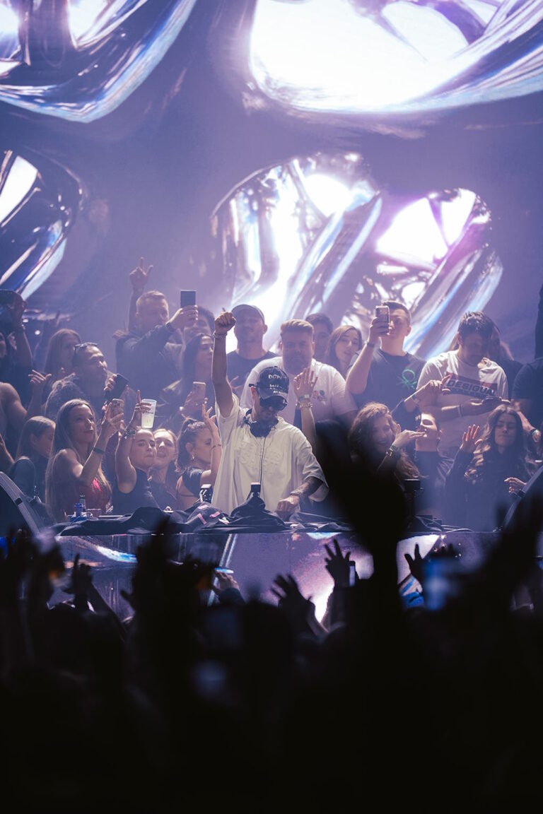 Robin Schulz pinchando con el público rodeándole