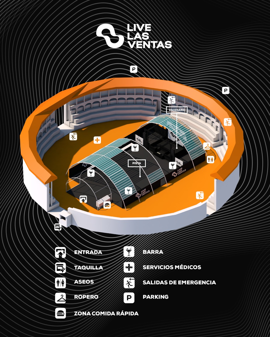 Mapa del recinto Live Las Ventas
